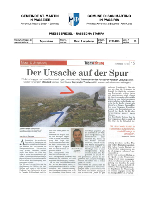Tageszeitung - Sulle tracce della causa